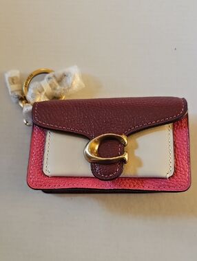 NWT COACH MINI TABBY BAG CHARM IN COLORBLOCK